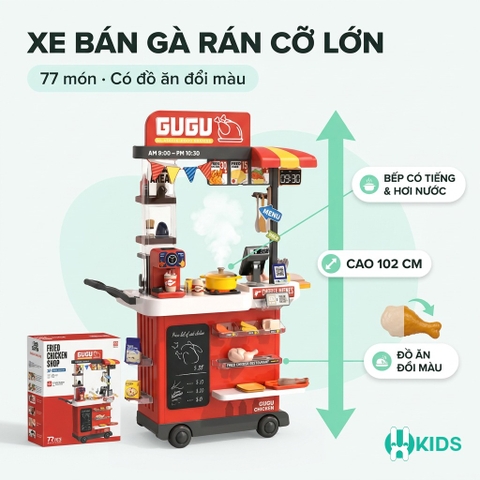 Xe Bán Đồ Ăn Nhanh Cỡ Lớn 102cm 77 Chi Tiết 889-290 Cho Bé