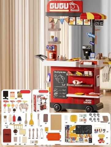 Xe Bán Đồ Ăn Nhanh Cỡ Lớn 102cm 77 Chi Tiết 889-290 Cho Bé
