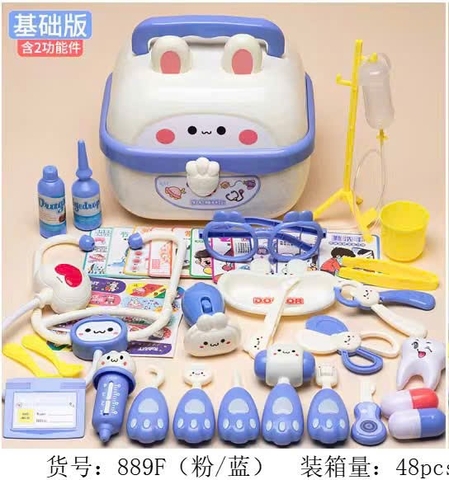 Bộ Đồ Chơi Bác Sĩ 48 Chi Tiết Có Ống Nghe, Tiêm Mô Phỏng Cho Bé