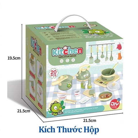 Bộ Đồ Chơi Nấu Ăn Nhà Bếp Khủng Long 20 Chi Tiết