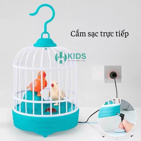 Đồ Chơi lồng chim hót có thể nhại lại tiếng giọng nói, cảm ứng tiếng vỗ tay có đèn nhạc cực vui cho bé
