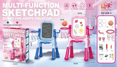 Bảng Viết 2 Mặt 4 Trong 1 Có Chân Đứng 908-4 - Bảng Trắng, Bảng Đen Cho Bé