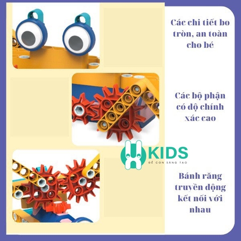 Đồ chơi lắp ráp robot cơ khí kỹ sư DIY sáng tạo thông minh có động cơ motor điện giáo dục khoa học cho trẻ em