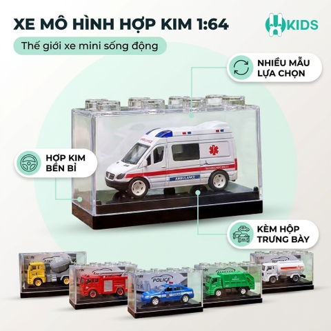 Xe Mô Hình Hợp Kim Mini Tỷ Lệ 1:64 Có Hộp Trưng Bày – Nhiều Mẫu