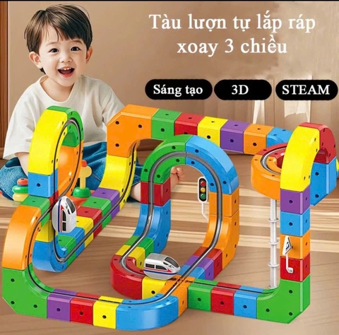 Đường Ray Xe Lửa Nam Châm 9836C - Xếp Hình Nam Châm Cho Bé
