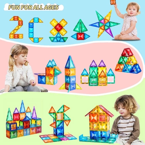 Nam Châm Kính 97pcs 9918B - Nam Châm Ánh Sáng Cho Bé