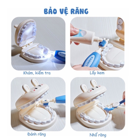 Đồ chơi bác sĩ cho bé gái trai trẻ em NANATU cao cấp, hộp dụng cụ y tế nhập vai mô phỏng y tá, nha sĩ, khám răng
