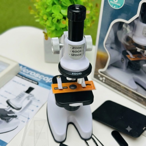 Kính Hiển Vi Khoa Học Cho Bé 1200X Hộp Lớn Kèm Bộ Phụ Kiện Thí Nghiệm