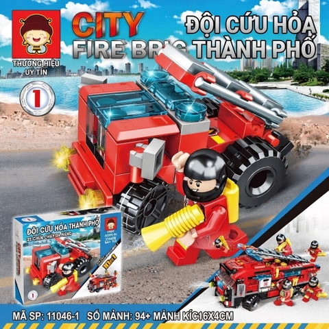 Bộ Lắp Ghép Đội Cứu Hỏa Thành Phố 11 Mẫu