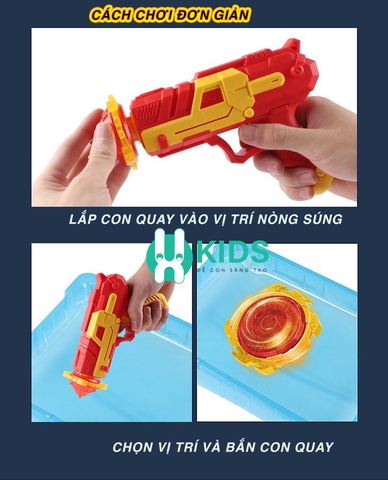 Đồ chơi súng bắn con quay phát sáng vô cực cao cấp, chất liệu nhựa ABS thoả mái va đập siêu hot cho bé
