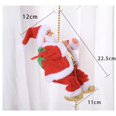 Đồ chơi ông già Noel leo dây, lộn nhào, leo thang, chui ống khói, chơi nhạc cụ, vác quà - Đồ chơi Noel vui nhộn cho bé