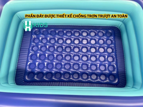Bể bơi thành cao 3 tầng cao cấp cỡ lớn tới 2m6, hồ bơi phao bơm hơi điện dày dặn, đáy chống trơn trượt an toàn cho bé