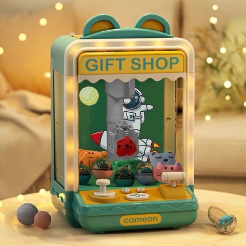 Đồ chơi máy gắp gấu bông cỡ lớn phiên bản mới có đèn LED nhạc vui nhộn, đếm thời gian kèm sẵn 10 thú bông 10 bóng cho bé