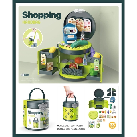 Hộp túi xách biến hình 2in1 đa năng thành đồ chơi nhà bếp nấu ăn, bác sĩ, trang điểm có quai đeo tiện lợi cho bé