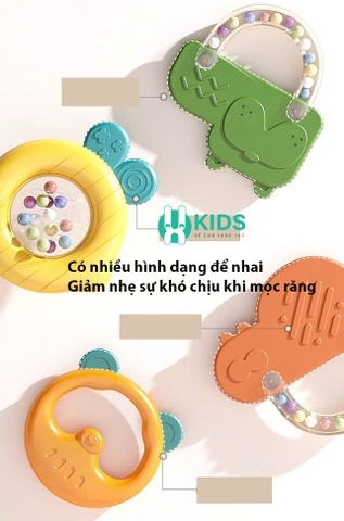Bộ đồ chơi xúc xắc, gặm nướu mọc răng, lục lạc 10 món cao cấp kèm vali đựng có thể đun sôi tiệt trùng cho bé sơ sinh
