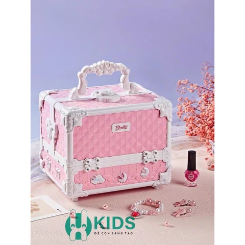 Bộ cốp trang điểm cao cấp cho bé gái, bộ đồ chơi trang điểm thật đầy đủ phụ kiện an toàn, dễ thương cho trẻ em