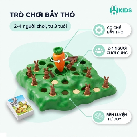 Bộ trò chơi thỏ vượt bẫy giải trí vui nhộn cho trẻ em và gia đình