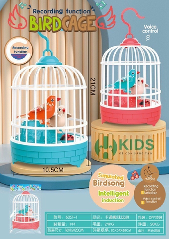 Đồ Chơi lồng chim hót có thể nhại lại tiếng giọng nói, cảm ứng tiếng vỗ tay có đèn nhạc cực vui cho bé