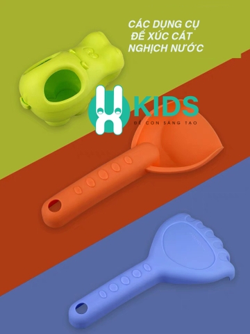 Bộ Vali kéo đồ chơi xúc cát cỡ lớn cho bé trai bé gái đi biển nghịch nước nhà tắm hình con vật dễ thương