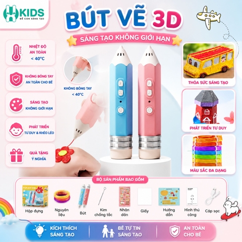 BÚT VẼ 3D SÁNG TẠO – VẼ KHÔNG CÒN GIỚI HẠN TRÊN GIẤY!