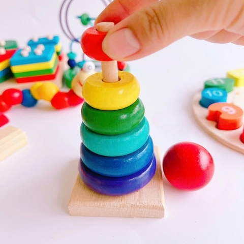 Bộ Combo 6 Món Đồ Chơi Gỗ Giáo Dục Cho Bé