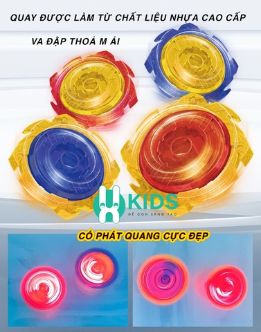 Đồ chơi súng bắn con quay phát sáng vô cực cao cấp, chất liệu nhựa ABS thoả mái va đập siêu hot cho bé