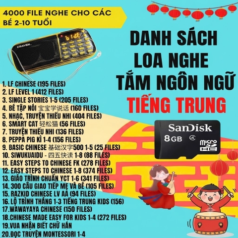 Loa Craven CR-853 3 Pin Nghe Nhạc, Thẻ Nhớ, USB, Đài FM