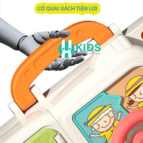 Đồ chơi bảng bận rộn Montessori Busy Board đa năng 3 mặt có đèn nhạc giáo dục sớm phát triển tư duy kĩ năng sống cho bé