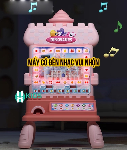Đồ chơi máy game điện tử xèng bar hoa quả tính điểm mini mô hình khủng long có xu đèn nhạc giải trí vui nhộn cho bé