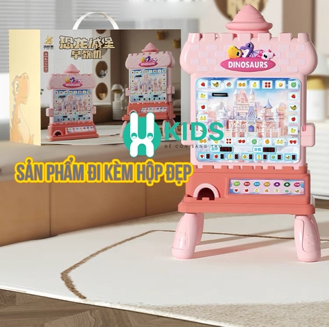 Đồ chơi máy game điện tử xèng bar hoa quả tính điểm mini mô hình khủng long có xu đèn nhạc giải trí vui nhộn cho bé