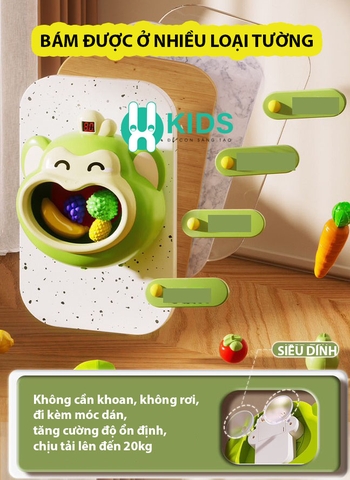 Đồ chơi khỉ háu ăn trái cây bắn bóng tính điểm có nhạc cải thiện khả năng vận động, phối hợp tay mắt cho bé