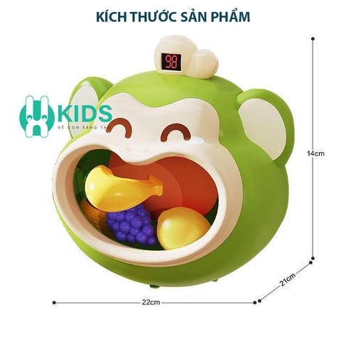 Đồ chơi khỉ háu ăn trái cây bắn bóng tính điểm có nhạc cải thiện khả năng vận động, phối hợp tay mắt cho bé