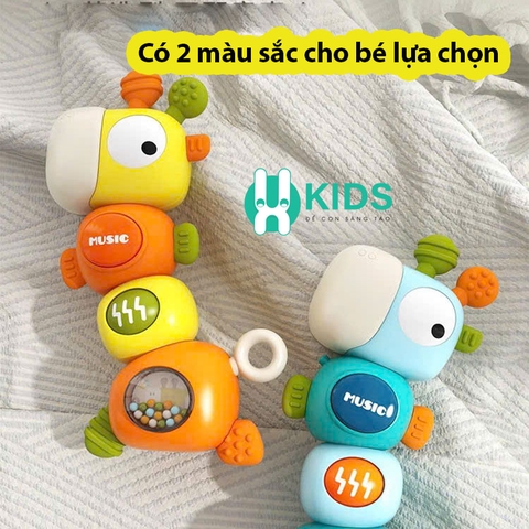 Đồ chơi ngậm gặm nướu mọc răng, xúc xắc, lục lạc hươu cao cổ có đèn nhạc vui nhộn cho bé sơ sinh từ 3 tháng dễ ngủ