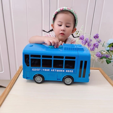 Đồ chơi ô tô buýt xe bus biến hình đa chức năng trò chơi giáo dục sớm có vô lăng xoay đèn nhạc cho trẻ em từ 1 tuổi