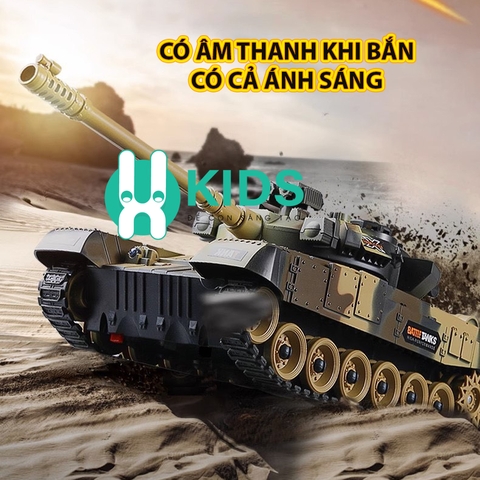 Đồ chơi xe tăng điều khiển từ xa 9 kênh RC 2.4G đa chức năng cỡ lớn X KIDS vượt địa hình có đèn nhạc vui nhộn cho trẻ em