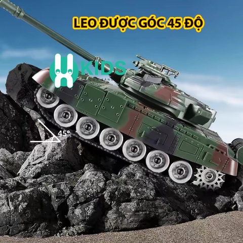 Đồ chơi xe tăng điều khiển từ xa 9 kênh RC 2.4G đa chức năng cỡ lớn X KIDS vượt địa hình có đèn nhạc vui nhộn cho trẻ em