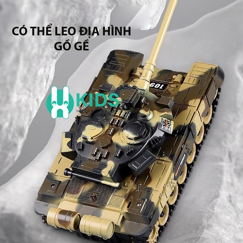 Đồ chơi xe tăng điều khiển từ xa 9 kênh RC 2.4G đa chức năng cỡ lớn X KIDS vượt địa hình có đèn nhạc vui nhộn cho trẻ em