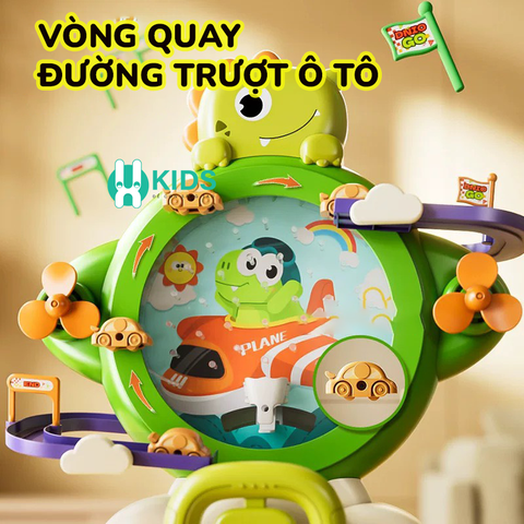 Đồ chơi bắt bóng hứng bi tính điểm phiên bản vòng quay mới có nhiều chế độ chơi, đường trượt ô tô có đèn nhạc cho bé