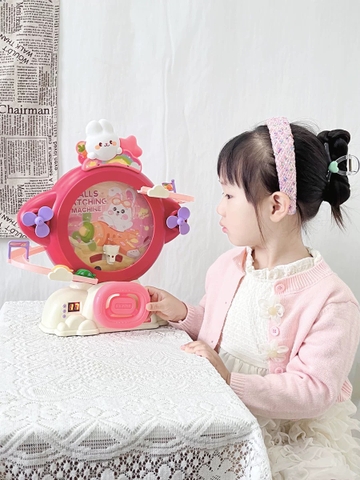 Đồ chơi bắt bóng hứng bi tính điểm phiên bản vòng quay mới có nhiều chế độ chơi, đường trượt ô tô có đèn nhạc cho bé