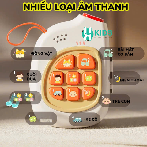 Đồ chơi điện thoại giáo dục sớm đa chức năng nhiều loại âm thanh có bảng bận rộn hình chú voi phát triển trí tuệ cho bé