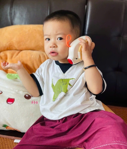 Đồ chơi điện thoại giáo dục sớm đa chức năng nhiều loại âm thanh có bảng bận rộn hình chú voi phát triển trí tuệ cho bé