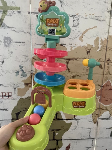 Đồ chơi giáo dục sớm đa năng 3in1 có đập chuột cùng đường trượt kết hợp bắn bóng tính điểm cho bé từ 6 tháng - 3 tuổi