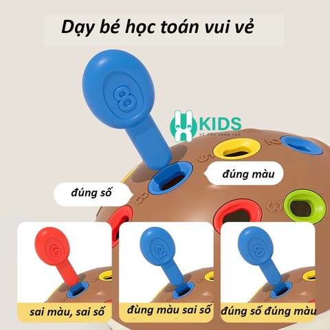Đồ chơi lắp ghép thanh rút toán học màu sắc chú nhím giáo dục sớm giúp bé phát triển trí óc thông minh, khéo léo đôi tay
