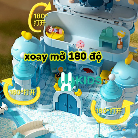 Đồ chơi lâu đài công chúa tuyết elsa có điều khiển từ tính di chuyển búp bê thông minh có đèn nhạc dễ thương cho bé gái