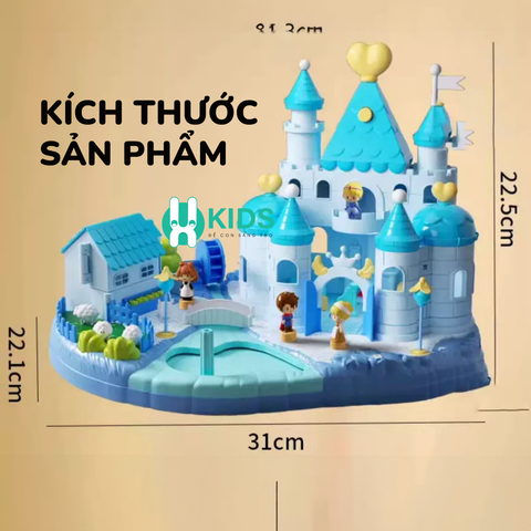 Đồ chơi lâu đài công chúa tuyết elsa có điều khiển từ tính di chuyển búp bê thông minh có đèn nhạc dễ thương cho bé gái