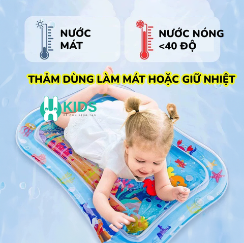 Đồ chơi thảm đệm nước làm mát, giữ nhiệt cho bé thú cưng vui chơi, nằm ngủ rộng 100cm cỡ lớn bơm hơi gấp gọn tiện lợi