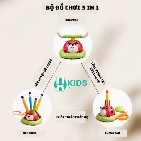 Đồ chơi thể thao vận động BỌ DỪA đa năng tích hợp 3 trò chơi có remote điều khiển phát triển thể chất tư duy cho bé