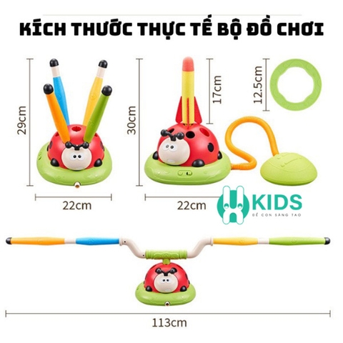 Đồ chơi thể thao vận động BỌ DỪA đa năng tích hợp 3 trò chơi có remote điều khiển phát triển thể chất tư duy cho bé