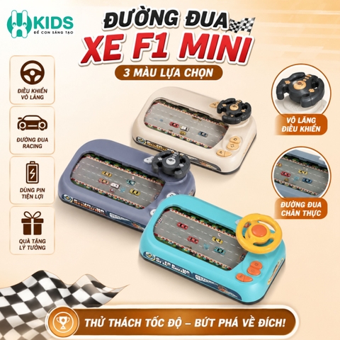 ĐỒ CHƠI ĐUA XE F1 MINI – ĐƯỜNG ĐUA KÈM VÔ LĂNG ĐIỀU KHIỂN CỰC CUỐN