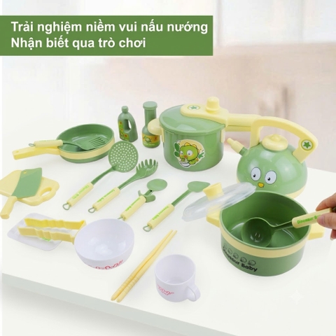 Bộ Đồ Chơi Nấu Ăn Nhà Bếp Khủng Long 20 Chi Tiết